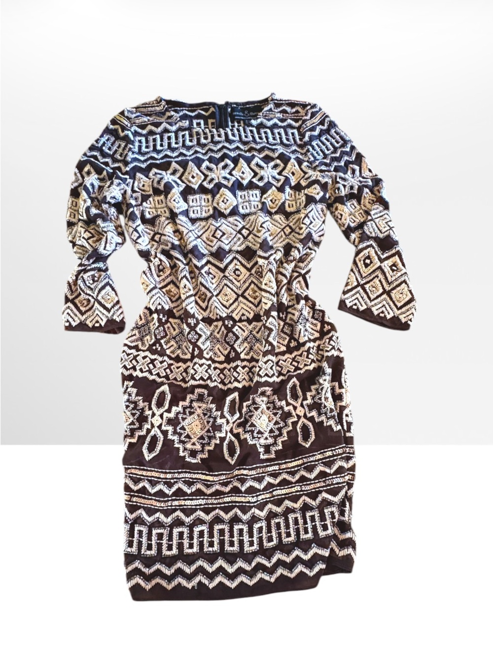 Needle & Thread Beaded Geometric Formal Mini Dress Size SP